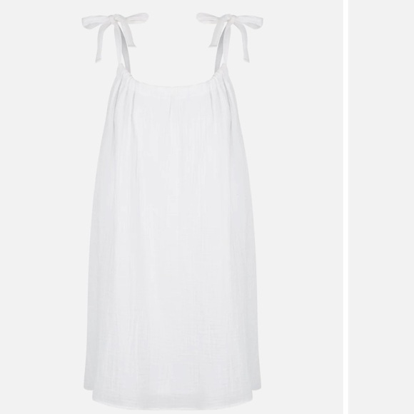 Copper Key A Line Dress White Linen and Cotton Size Large Pockets Lined - Picture 4 of 10